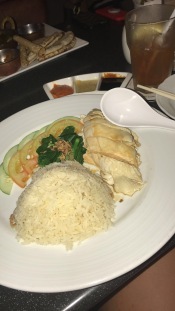 One of the first meals back in Singapore, of course, was the Singapore- famous Hainanese Chicken Rice// The American Club, Singapore